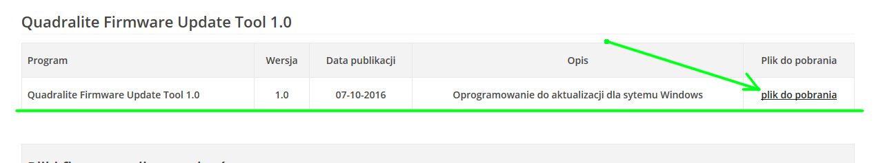Downloading Quadralite Firmware Update Tool