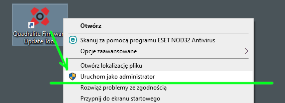 Running the tool as administrator